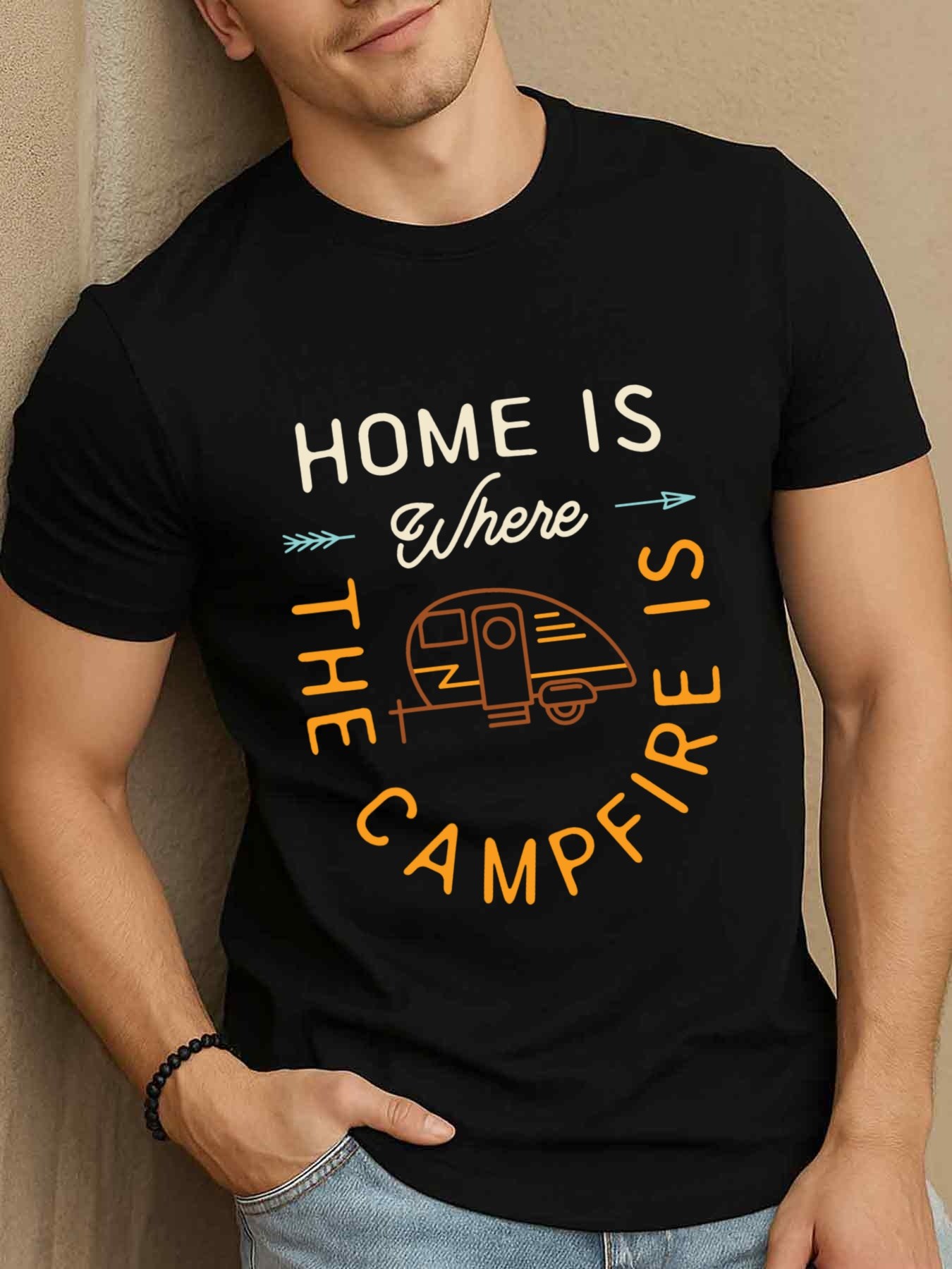 Vintage Fashion Quotes - Vintage Erkek Siyah Grafik Tişörtü Ev