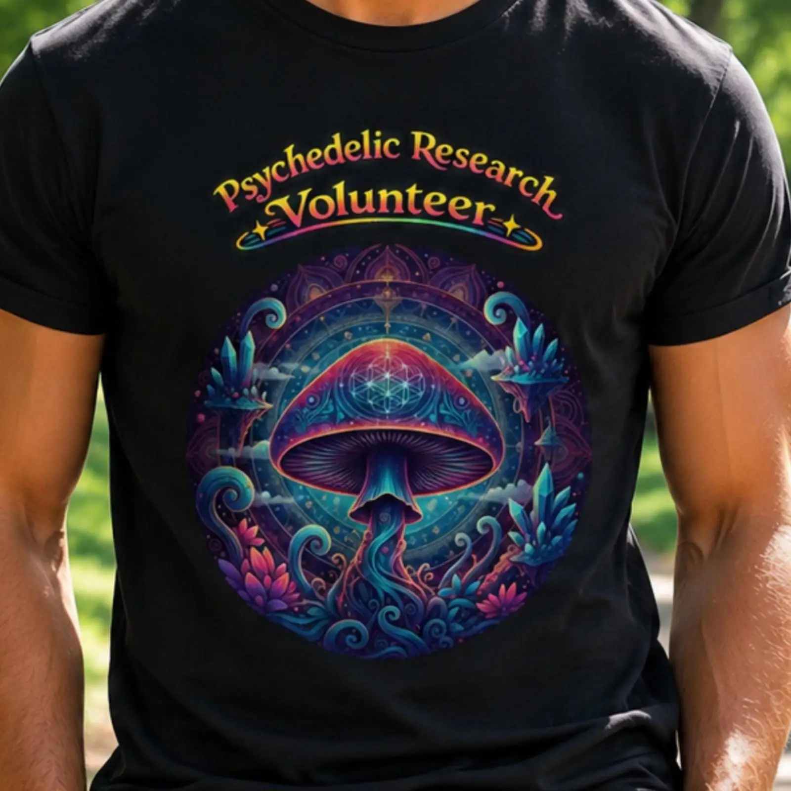 Vintage Fashion Research - Psychedelic Araştırma Gönüllüsü Tişörtü Sihirli Mantar
